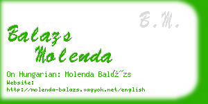 balazs molenda business card